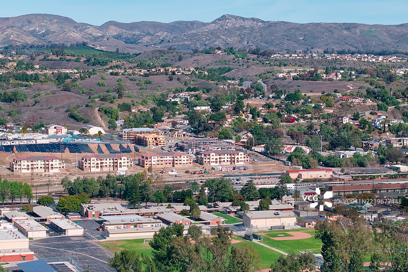 加州穆尔帕克的无人机视角图片素材