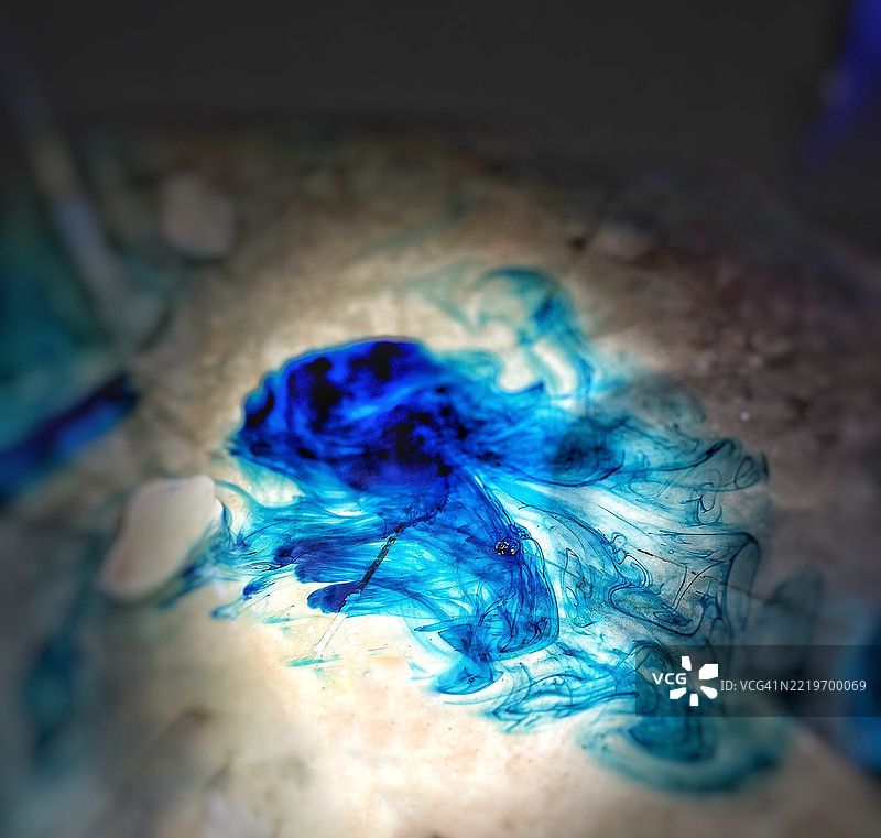 蓝色油漆的特写，德黑兰，伊朗图片素材