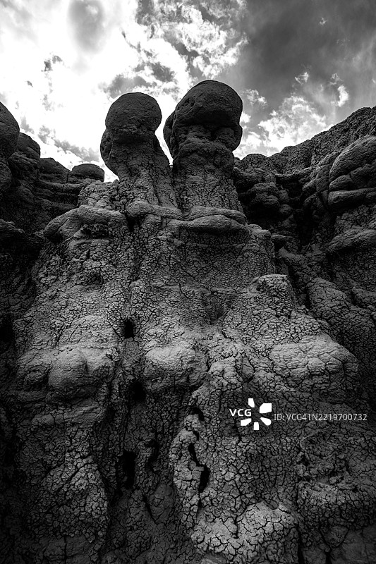 迷你纪念碑蘑菇岩地质公园地貌，内布拉斯加州，美国图片素材