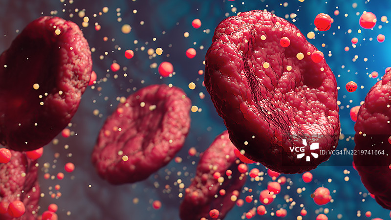 显微环境中红血球的详细可视化图片素材