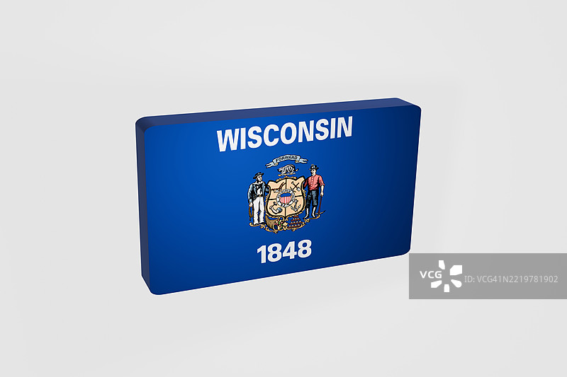 威斯康星州旗帜图标图片素材