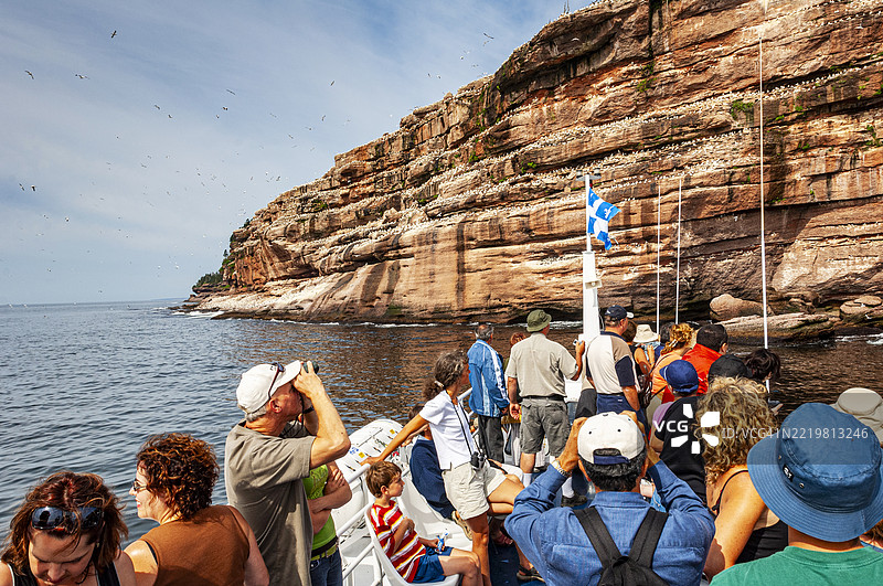 魁北克，佩尔西岩石游船之旅图片素材