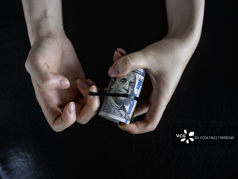 美元钞票的特写镜头图片素材