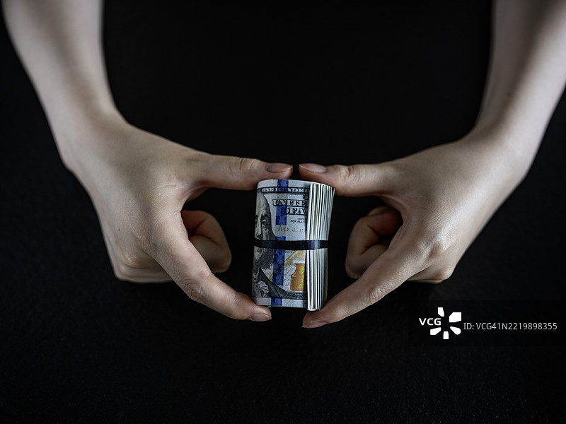 美元钞票的特写镜头图片素材