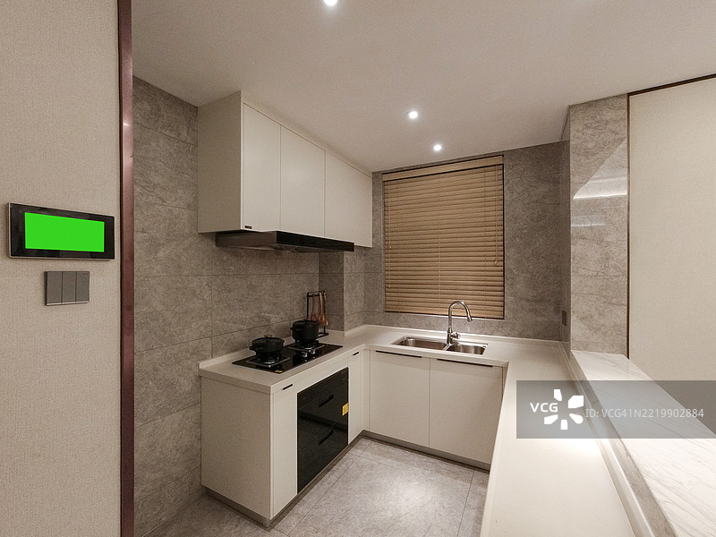 现代厨房室内设计，极简风格图片素材