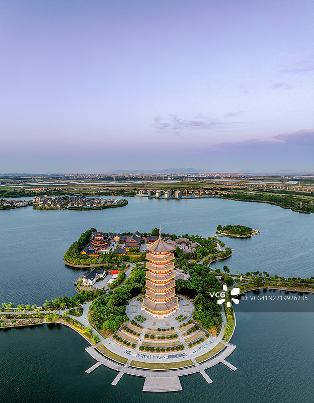 慈云寺是绍海国家湿地公园的地方地标图片素材