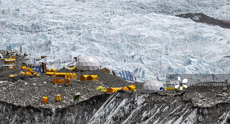 珠穆朗玛峰大本营、山峰与地貌、珠峰徒步、尼泊尔图片素材