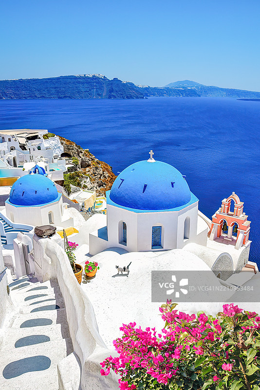希腊圣托里尼岛的奥伊亚图片素材