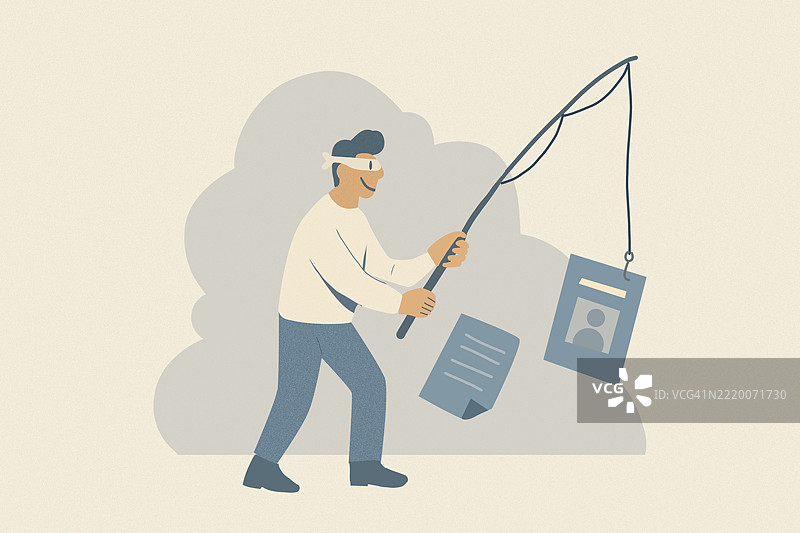 数字窃贼使用网络钓鱼钩窃取数据的插图图片素材