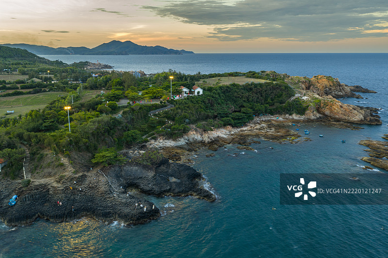 日落中的干石滩图片素材