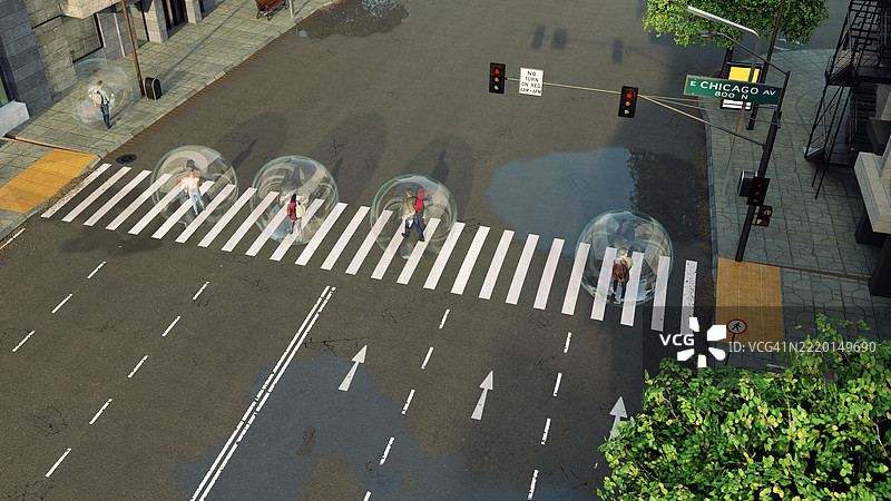 隐形墙壁 - 象征日常生活中的社会孤立或安全感图片素材