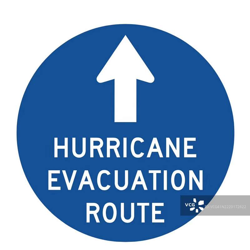 飓风撤离方向指示牌图片素材