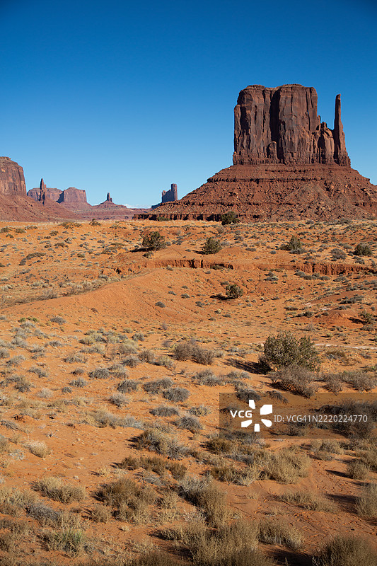 西手套山，纪念谷纳瓦霍部落公园，犹他州，美国图片素材