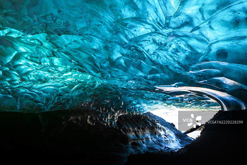 蓝宝石冰洞，瓦特纳冰川，冰岛图片素材