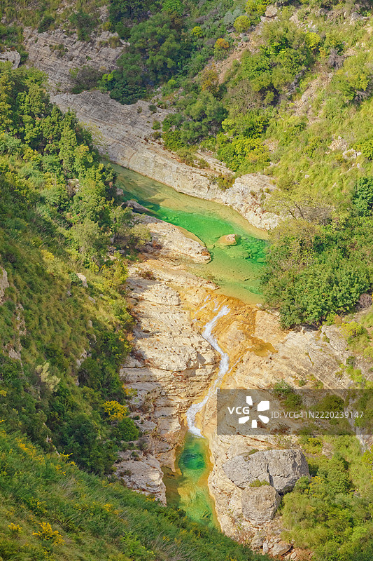 阿沃拉湖，高角度视图，阿沃拉，诺托谷，西西里，意大利图片素材