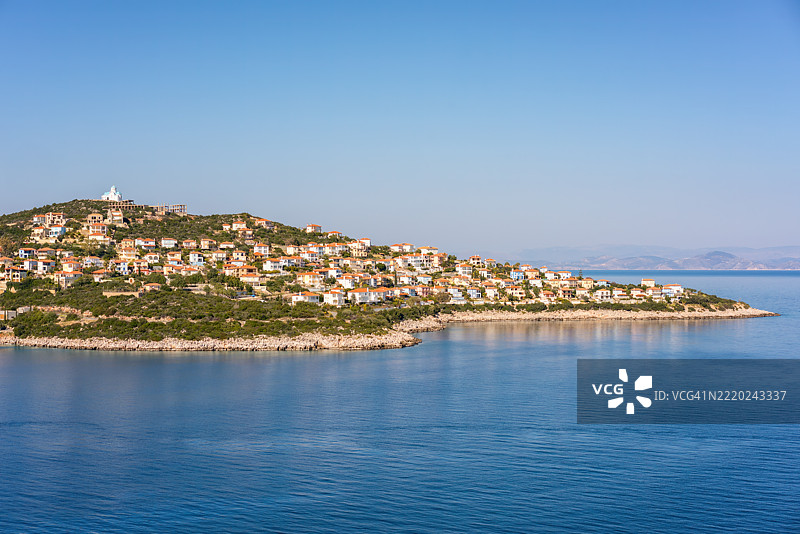希腊伯罗奔尼撒半岛的阿卡迪科村庄图片素材