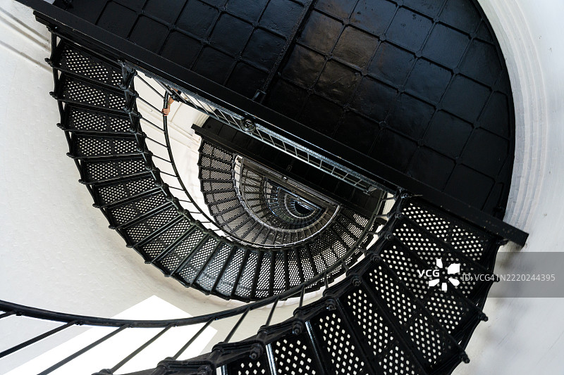 博迪岛灯塔的螺旋楼梯图片素材