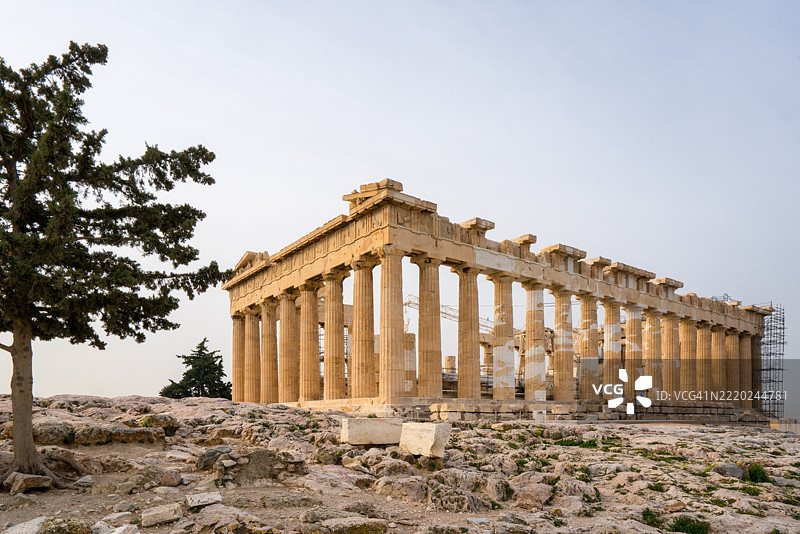 帕台农神庙，古代献给女神雅典娜的寺庙，联合国教科文组织，雅典，希腊图片素材