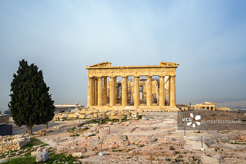 帕台农神庙，古代献给女神雅典娜的寺庙，联合国教科文组织，希腊雅典图片素材