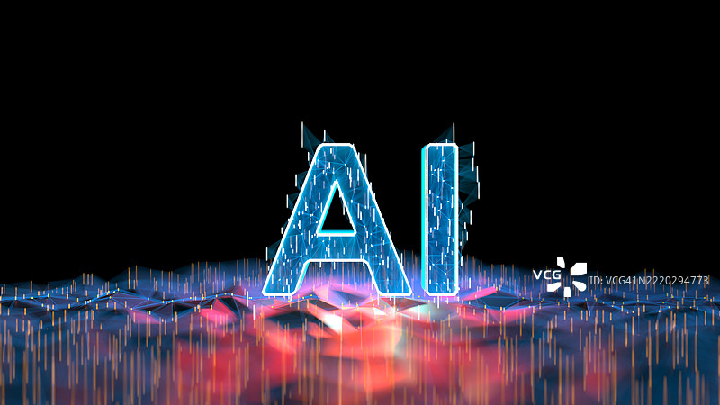 人工智能 - AI。大数据。机器学习概念。抽象网络背景。数字化转型。图片素材