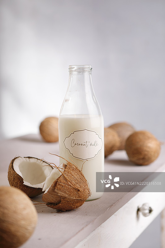 椰子与牛奶图片素材