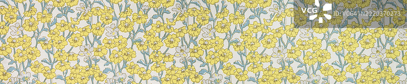 白色背景上的黄色花卉图案面料图片素材