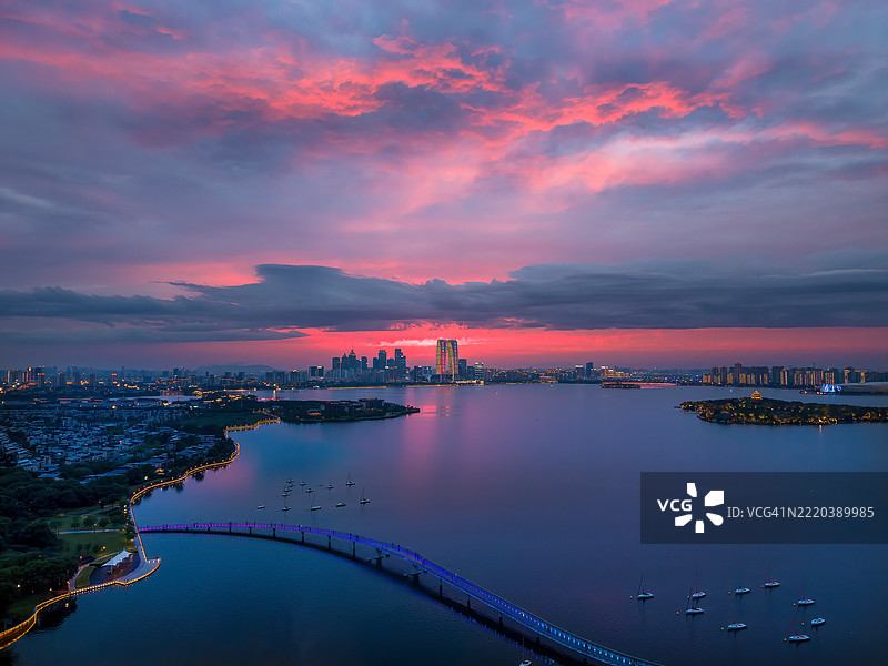 金鸡湖IFS全景高视角图片素材