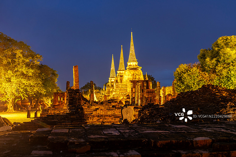 泰国阿育他耶寺庙著名景点图片素材