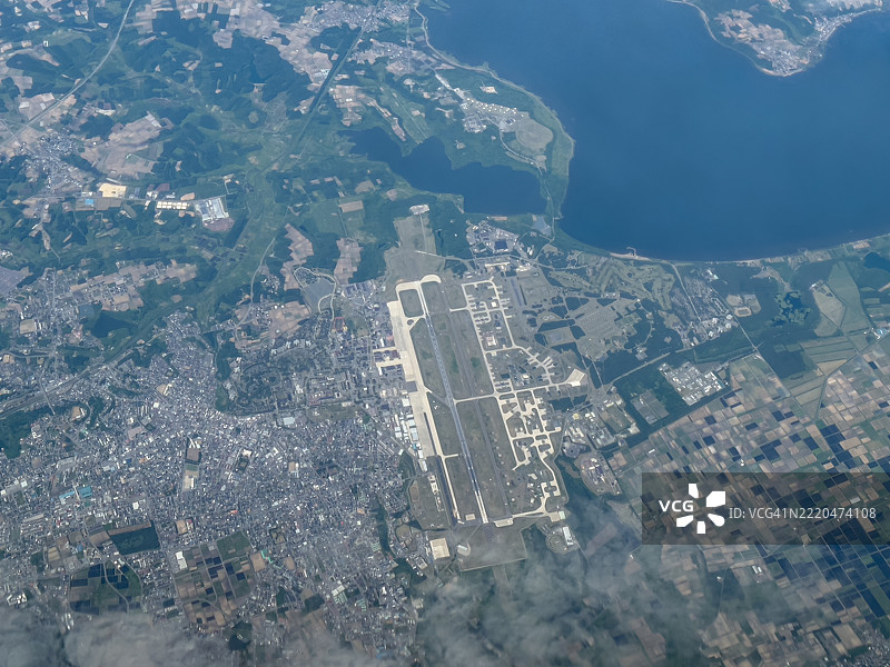 日本青森的三泽市航拍视角图片素材