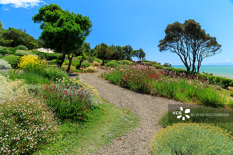 海边的意大利花园图片素材