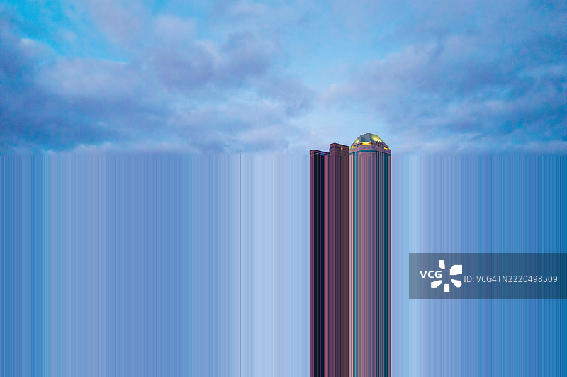 西奥托河 - 哥伦布市中心天际线 - 黄昏图片素材