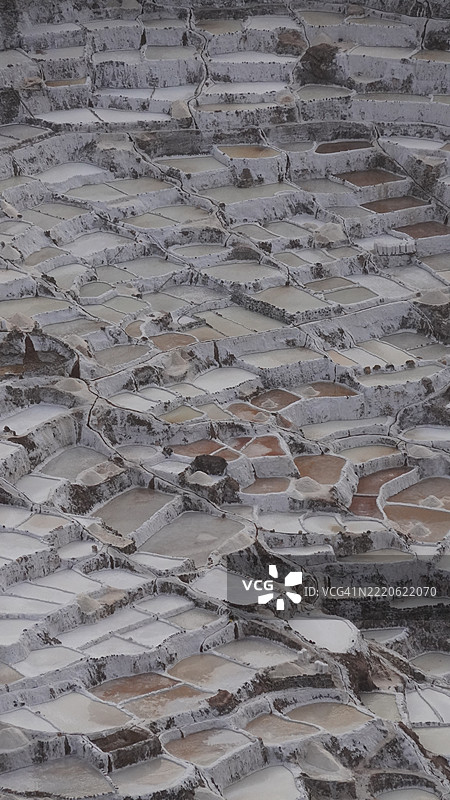 秘鲁马拉斯盐矿的盐湖图片素材