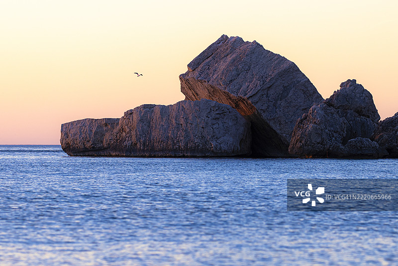 卡拉卢纳海滩，意大利萨丁岛东海岸，努奥罗省，奥利亚斯特拉图片素材