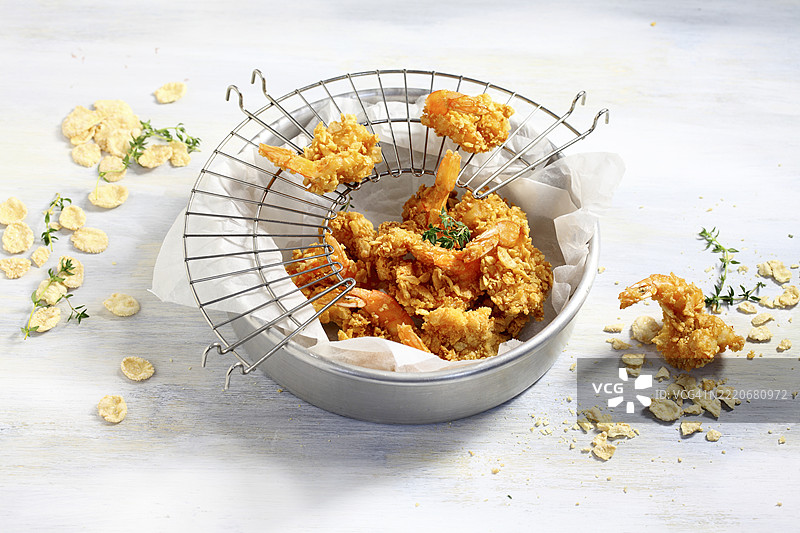 虾仁麦片薯条图片素材