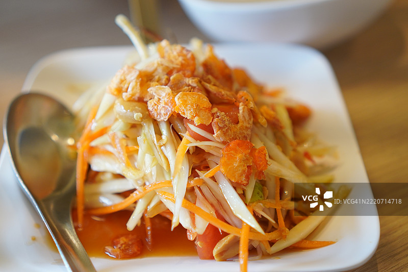 泰国菜青木瓜沙拉图片素材