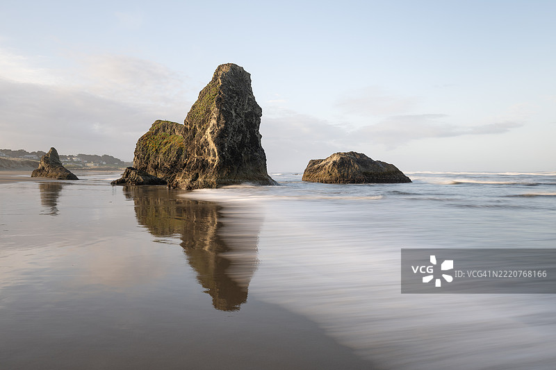 俄勒冈州的海洋与天空的美丽景色， 美国图片素材