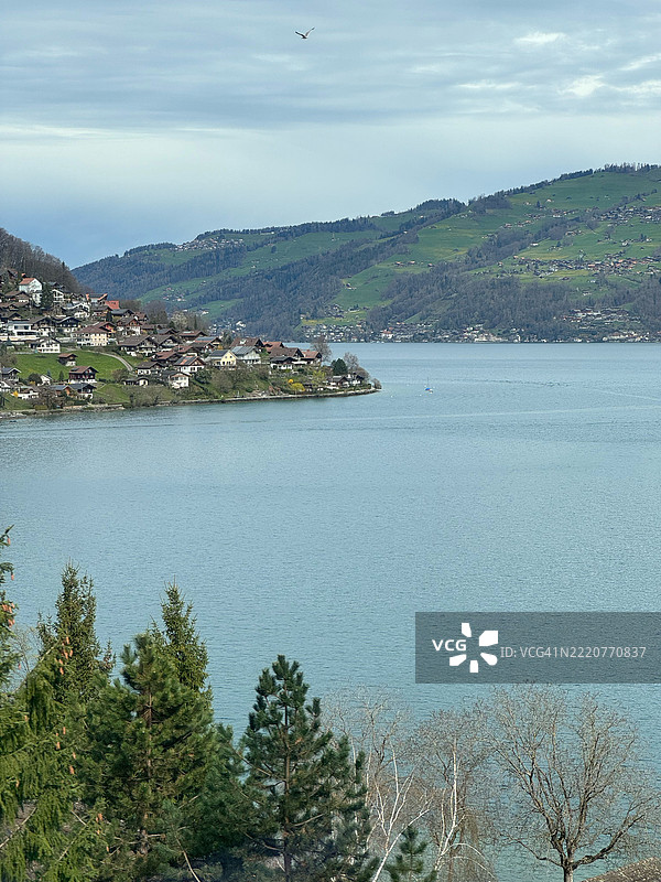 瑞士海洋与天空的美丽景色图片素材