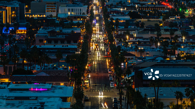 棕榈峡谷大道的鸟瞰图图片素材