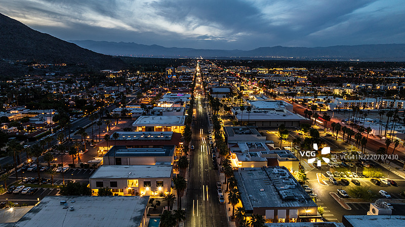 棕榈峡谷大道的鸟瞰图图片素材