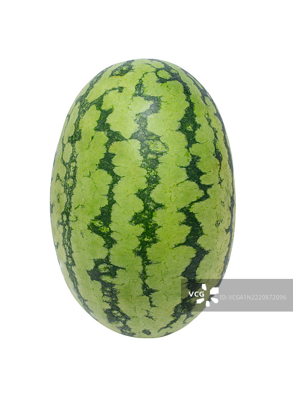 一只带有条纹图案的绿色西瓜图片素材