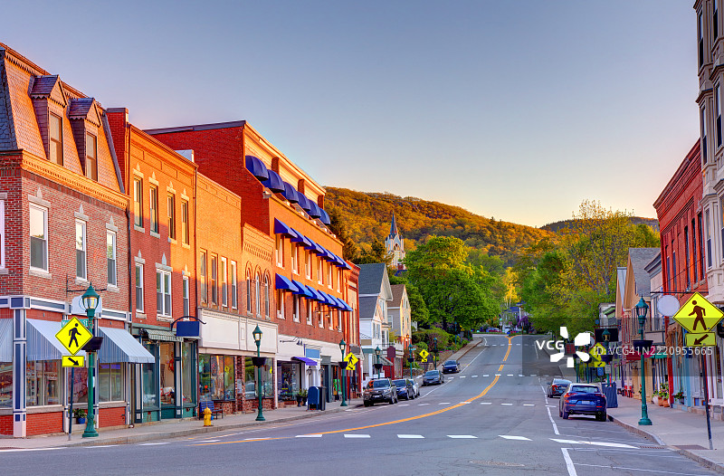 缅因州卡姆登市中心图片素材