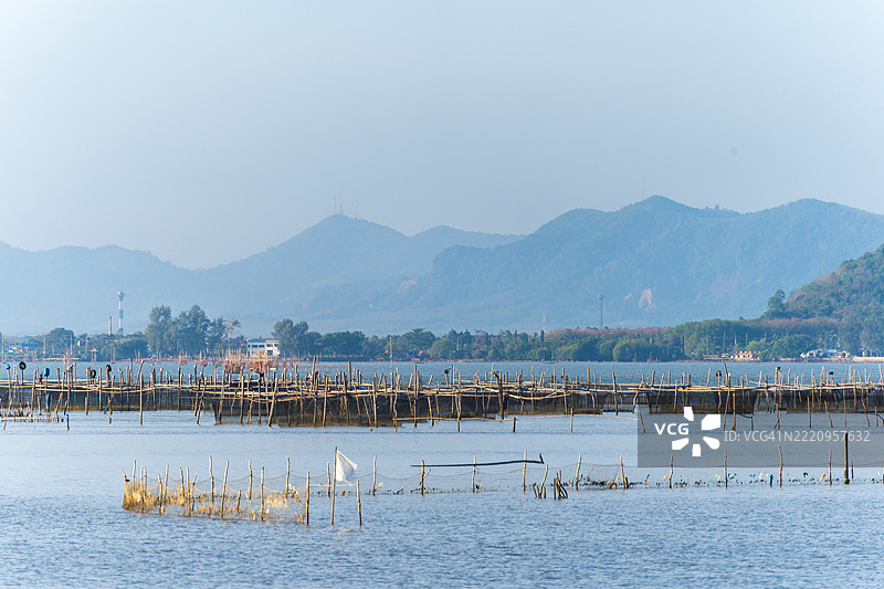 泰国宋卡省宋卡湖附近的高约岛鱼场图片素材