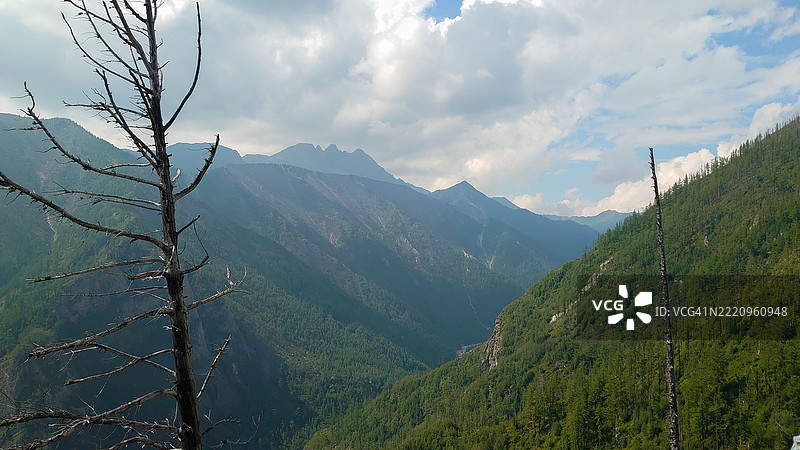山脉与天空的美丽景色图片素材