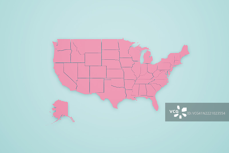 带边界的空白美国地图图片素材