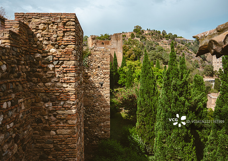 马拉加的阿尔卡萨巴堡垒图片素材