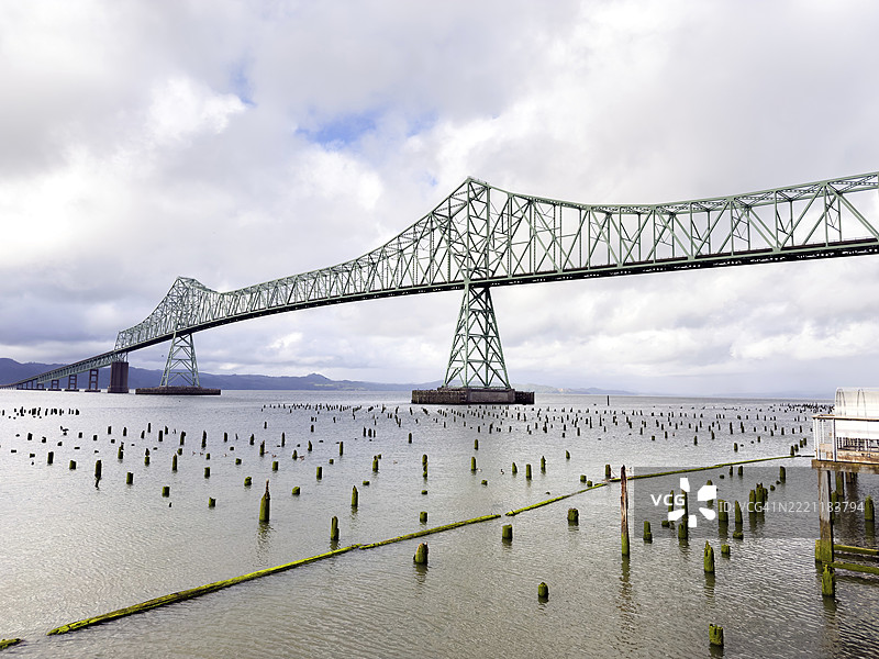 阿斯托里亚梅格勒大桥，哥伦比亚河，俄勒冈州阿斯托里亚，美国，北美图片素材