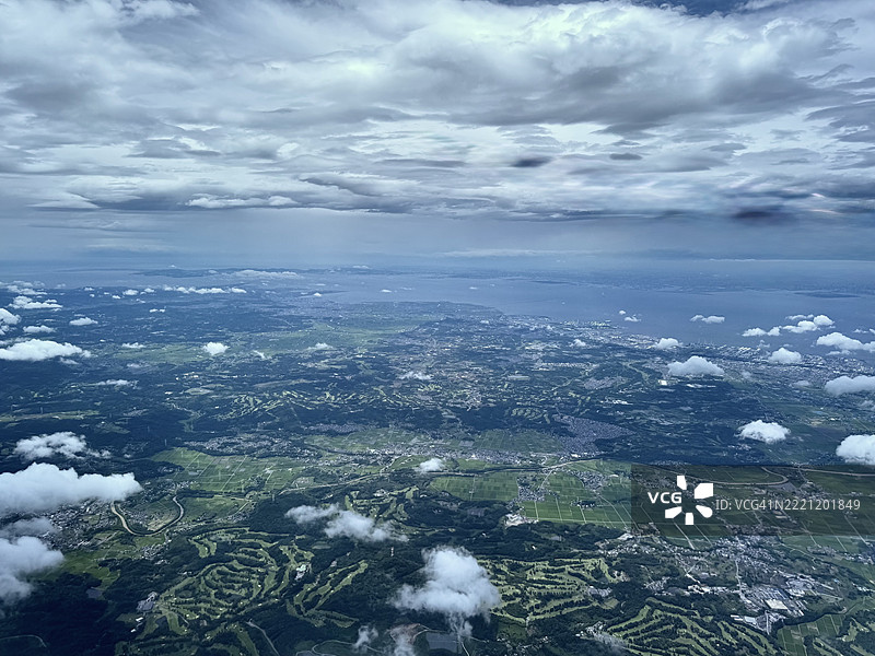 日本天空下的景观鸟瞰图图片素材