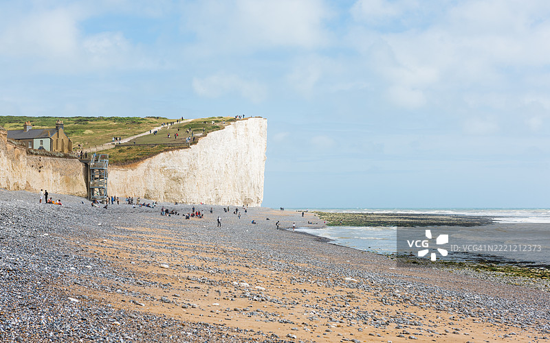 七姐妹悬崖的海滩，伯灵峡，英国图片素材