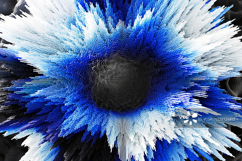 色彩斑斓的大数据可视化形成抽象的景观图片素材