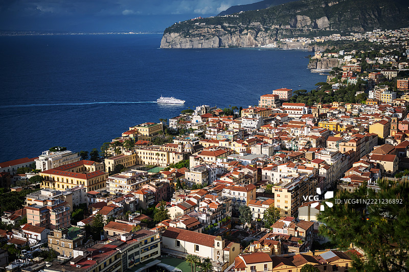 意大利索伦托阿马尔菲海岸的鸟瞰图图片素材